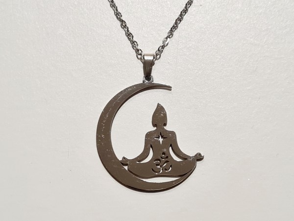 collier bouddha OM acier inoxydable